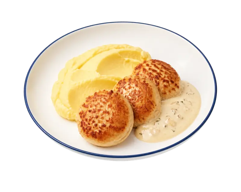 Котлеты из курицы с пюре