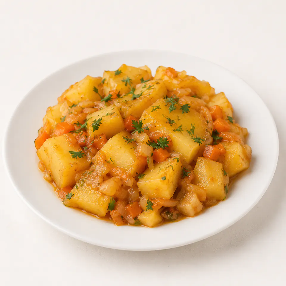 Картофель тушёный с мясом